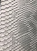Vinyl Fabric - SILVER Faux Viper Snake Skin Leather Upholstery - 3D Scales - By The Yard