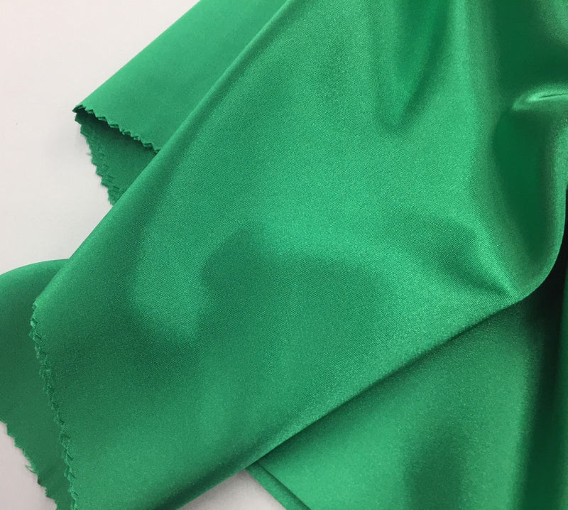 Stretch 60" Charmeuse Satin Fabric - GREEN - Super Soft Silky Satin Sold By The Yard