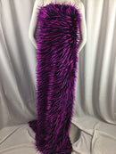 Faux Fur Fabric - Purple and Magenta Decoration Soft Furry Spikes Fabric 60" Wide By The Yard