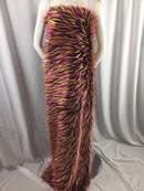 Faux Fur Fabric - Two Tone Spikes Multi-Color Decoration Soft Furry Fabric 60" Wide By The Yard