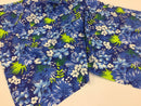 Poly Cotton Print Upholstery & Floral Fabric - Blue and Green Hawaiian Print -  Sold By The Yard