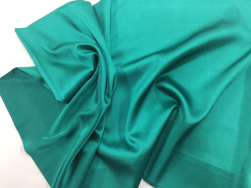 Stretch 60" Charmeuse Satin Fabric - TEAL GREEN - Super Soft Silky Satin Sold By The Yard