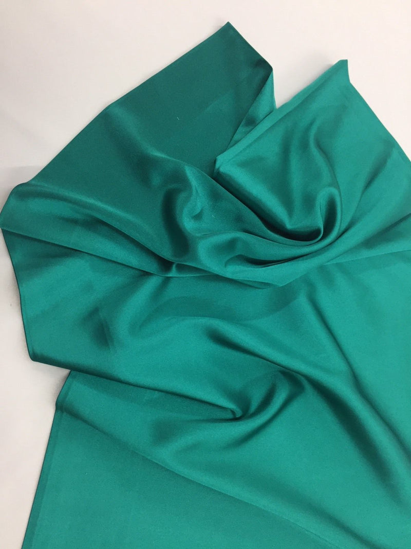 Stretch 60" Charmeuse Satin Fabric - TEAL GREEN - Super Soft Silky Satin Sold By The Yard