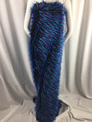 Faux Fur Fabric Two Tone Aqua Blue and Purple Spikes Decoration Soft 60" Wide By The Yard