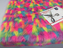 Faux Fur Fabric - Pink Long Pile Multi-Color Decoration Soft Fabric -  60" Wide Sold By The Yard