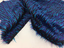 Faux Fur Fabric Two Tone Aqua Blue and Purple Spikes Decoration Soft 60" Wide By The Yard
