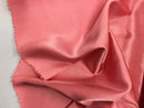 Stretch 60" Charmeuse Satin Fabric - CORAL - Super Soft Silky Satin Sold By The Yard