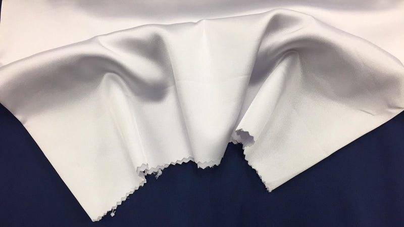 Stretch 60" Charmeuse Satin Fabric - WHITE - Super Soft Silky Satin Sold By The Yard