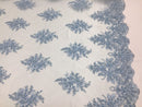 Wedding Bridal  Designs Mesh Lace Fabric Bridal Wedding Blue luxury.Sold ByThe Yard