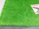 Faux Fur Fabric - Two Tone Lime Green / Aqua Spikes Multi-Color Soft Fur Fabric 60" By The Yard
