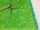 Faux Fur Fabric - Two Tone Lime Green / Aqua Spikes Multi-Color Soft Fur Fabric 60" By The Yard