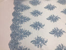 Wedding Bridal  Designs Mesh Lace Fabric Bridal Wedding Blue luxury.Sold ByThe Yard