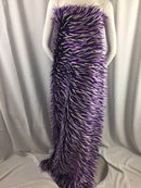 Faux Fur Fabric Two Tone Black White and Purple Spikes Decoration Soft 60" Wide By The Yard