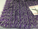 Faux Fur Fabric Two Tone Black White and Purple Spikes Decoration Soft 60" Wide By The Yard
