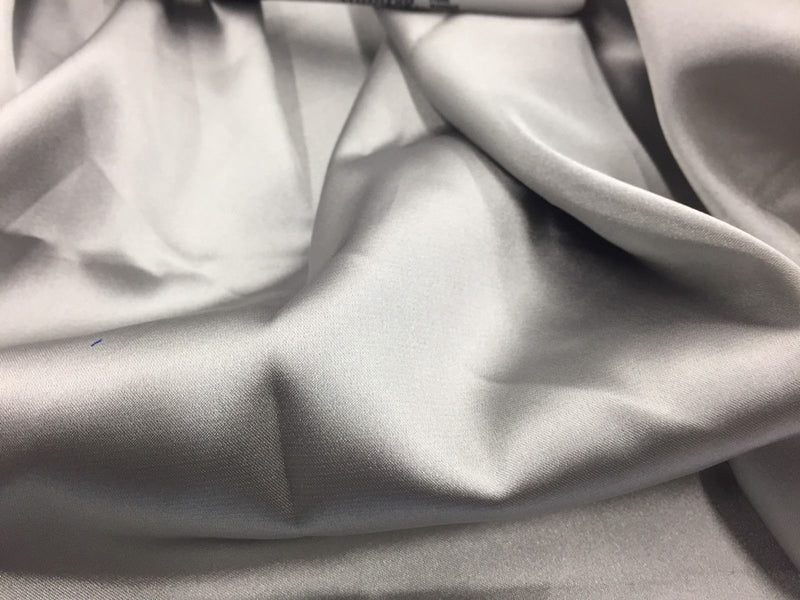 Stretch 60" Charmeuse Satin Fabric - GRAY - Super Soft Silky Satin Sold By The Yard