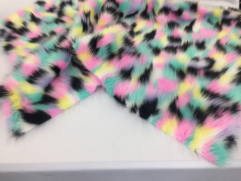 Faux Fur Fabric - Multi-Color Decoration Soft Furry Fabric -  60" Wide Sold By The Yard