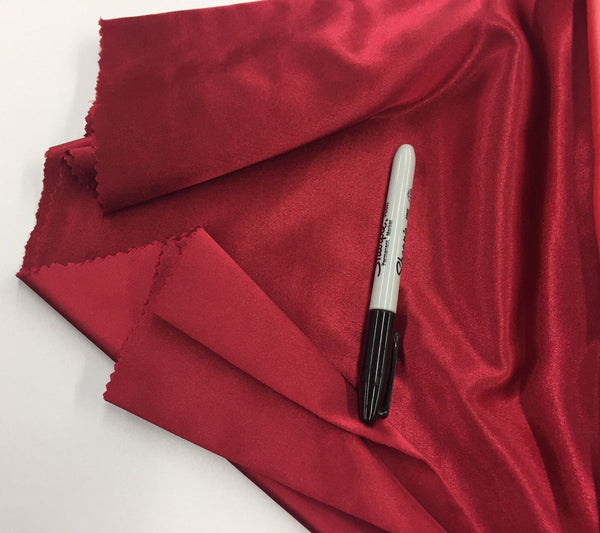 Stretch 60" Charmeuse Satin Fabric - BURGUNDY - Super Soft Silky Satin Sold By The Yard