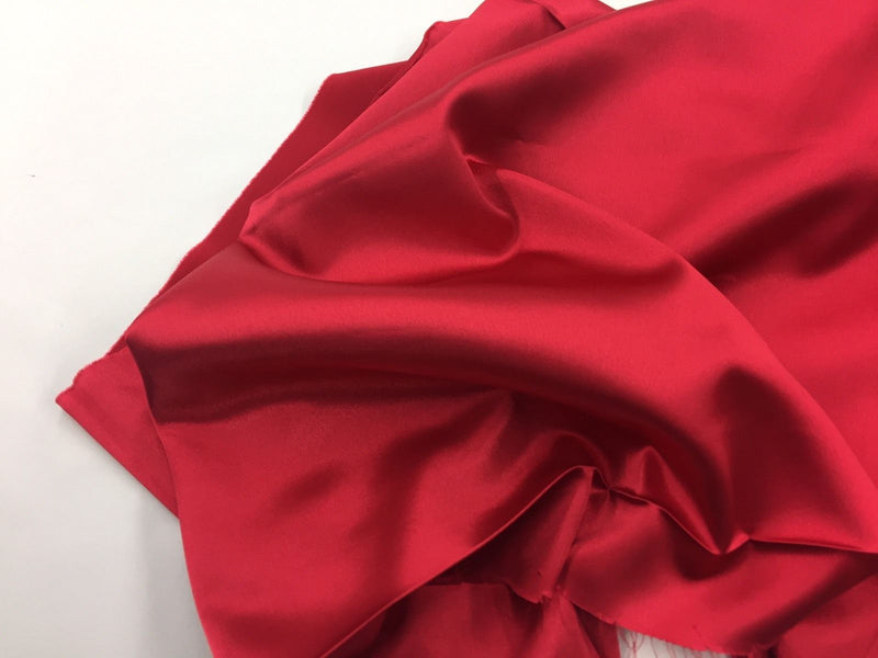 Stretch 60" Charmeuse Satin Fabric - RED - Super Soft Silky Satin Sold By The Yard