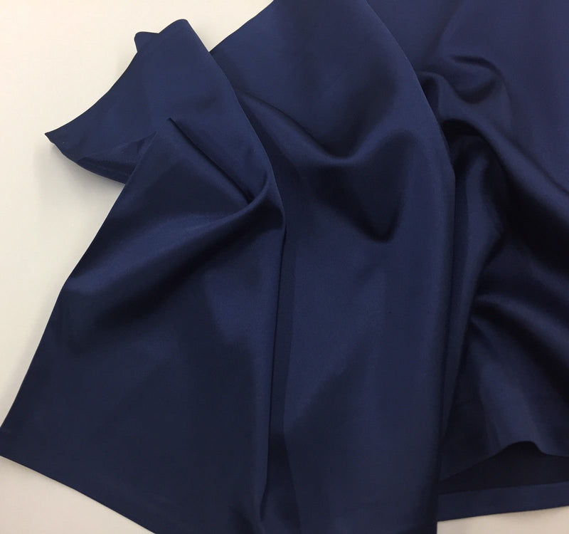 Stretch 60" Charmeuse Satin Fabric - NAVY BLUE - Super Soft Silky Satin Sold By The Yard