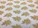 Wedding Dress - Gold - French Sequin Flower Design On Mesh Lace Fabric Sold By Yard