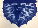 Wedding Lace Royal Blue Flower Lace Corded And Embroider With Sequins On A Mesh By Yard
