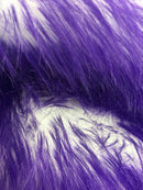 Faux Fur Fabric - Purple and Ivory Multi-Color Decoration Soft Furry Fabric 60" Wide By The Yard