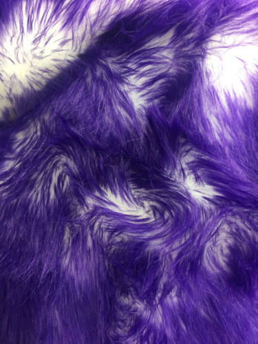 Faux Fur Fabric - Purple and Ivory Multi-Color Decoration Soft Furry Fabric 60" Wide By The Yard