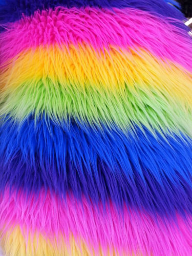 Faux Fur Fabric - Two Tone Spikes Multi-Color Decoration Soft Furry Fa