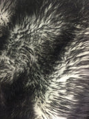 Faux Fur Fabric - Black and Ivory Fake Fur Decoration Soft Furry 60" Wide Sold By The Yard