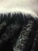 Faux Fur Fabric - Black and Ivory Fake Fur Decoration Soft Furry 60" Wide Sold By The Yard