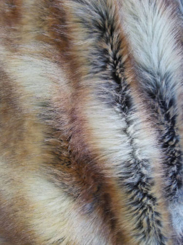 Faux Fur Fabric Fur Canadian Fox Honey Long Pile Multi-Color Soft Fabric 60" Wide Sold By The Yard