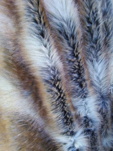Faux Fur Fabric Fur Canadian Fox Honey Long Pile Multi-Color Soft Fabric 60" Wide Sold By The Yard