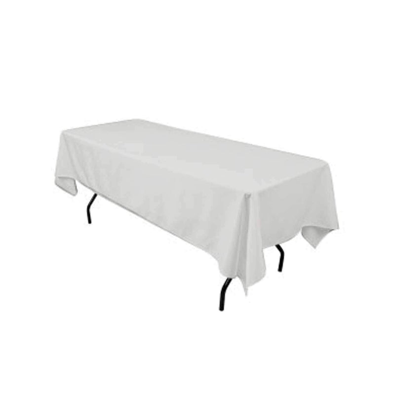 Silver 60" Rectangular Tablecloth Polyester Rectangular Cloth Table Covers for All Events