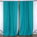 5 Feet x 10 Feet - Turquoise Polyester Poplin Backdrop Drape Curtain Photography Event Decor 1 Pair