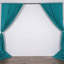 5 Feet x 10 Feet - Turquoise Polyester Poplin Backdrop Drape Curtain Photography Event Decor 1 Pair