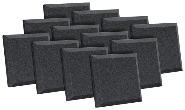 2" x 12" x 12" (12 Panels) Charcoal Acoustical Flat Acoustic Absorption Foam
