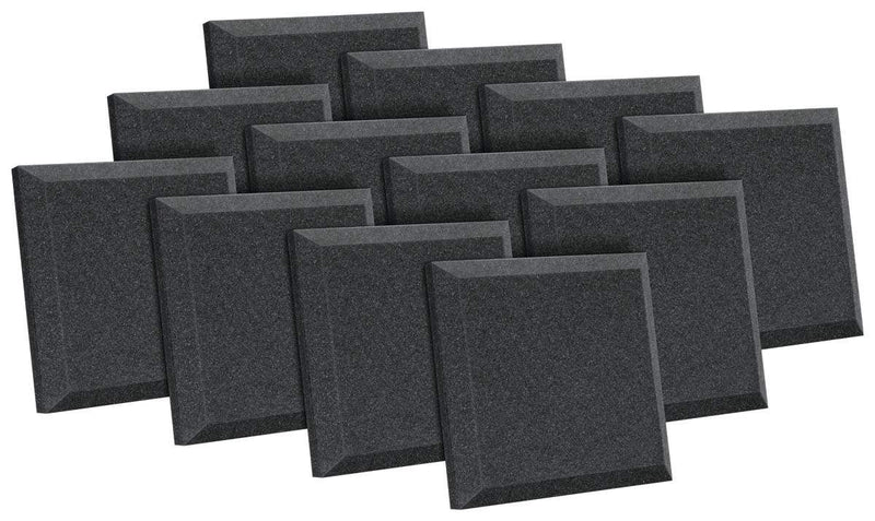 2" x 24" x 24" (12 Panels) Charcoal Acoustical Flat Acoustic Absorption Foam