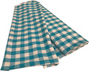 Checkered Poplin - Turquoise - Polyester Poplin Flat Fold Solid Color 60" Fabric Bolt By Yard