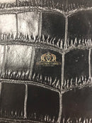 Crocodile Faux Leather Vinyl - Black - Fabric 3D Scales Vinyl Crocodile Sold By Yard