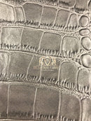 Crocodile Faux Leather Vinyl - Silver - Fabric 3D Scales Vinyl Crocodile Sold By Yard