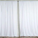 5 Feet x 10 Feet - White - Polyester Poplin Backdrop Drape Curtains, Photography Event Decor 1 Pair