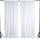 5 Feet x 10 Feet - White - Polyester Poplin Backdrop Drape Curtains, Photography Event Decor 1 Pair