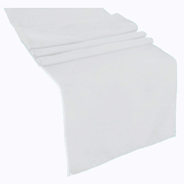 Table Runner ( White ) Polyester 12x72 Inches Great Quality Tablecloth for all Occasions