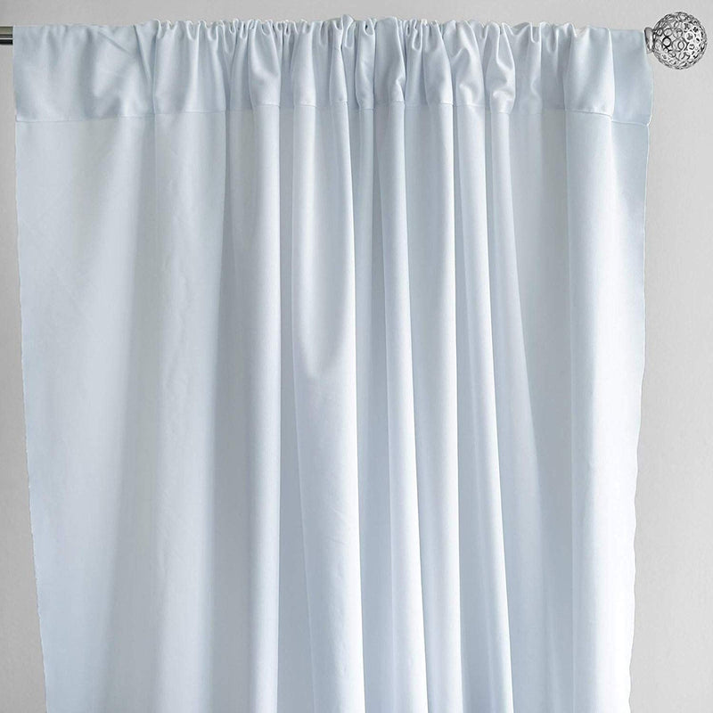 5 Feet x 10 Feet - White - Polyester Poplin Backdrop Drape Curtains, Photography Event Decor 1 Pair