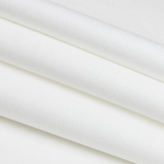 Flic Flac - 72" Wide Acrylic Felt Fabric - White -  Sheet For Projects  Sold By The Yard