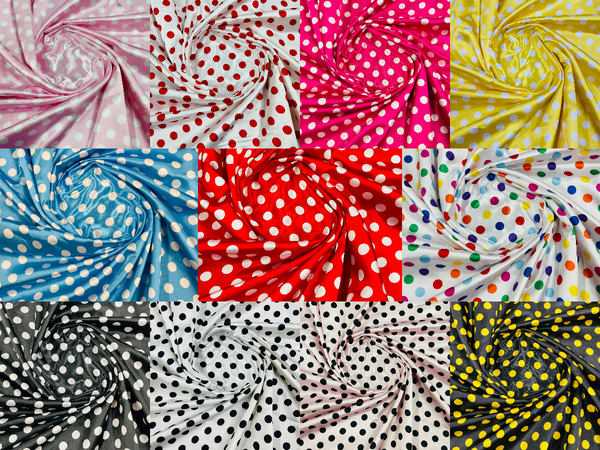 Polka Dot Satin Fabric - 3/4" Inch Super Soft Silky Satin Polka Dot Fabric - Pick Color - 75 Yard Roll
