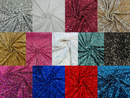 Velvet Stretch Sequins - 2 Way Stretch Sequins on Velvet Fabric 58/60” - Pick Color - 30 Yard Roll
